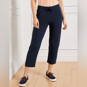 NWT. Pima Terry Straight Leg Crop Pants. Large. Navy blue